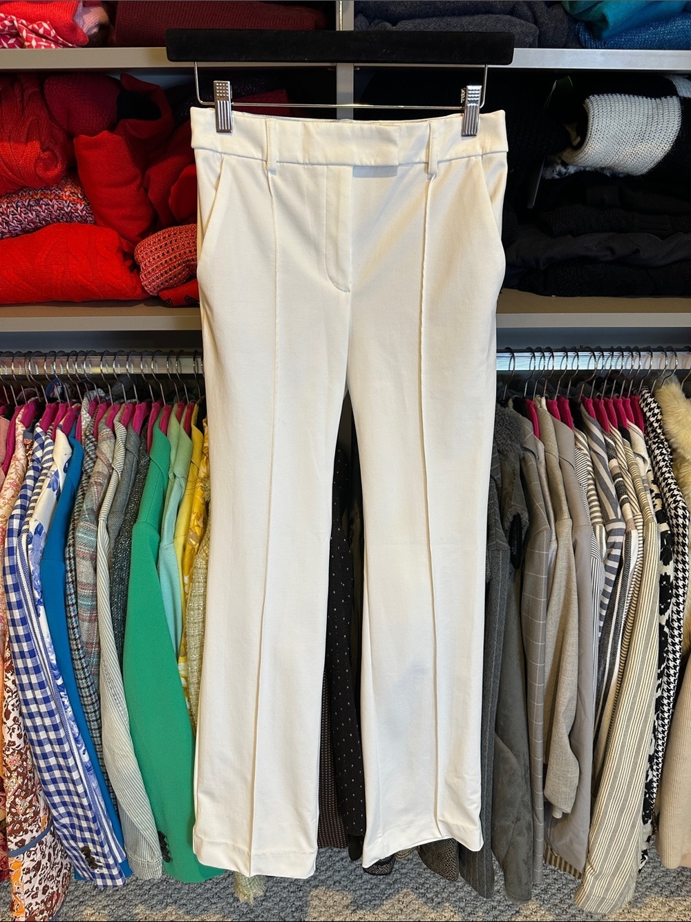 Express white 4 pocket high rise boot cut troop size XS